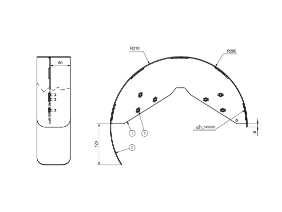 Støvskærm f. 195 single H - BS195 si.