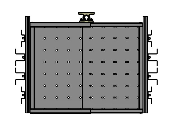 Fleksibel bakke, galvaniseret, til kasse L: 400-600 mm.
