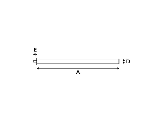 Parlok rør m/flange, ø42 mm, M16 bolt, lige - 100323