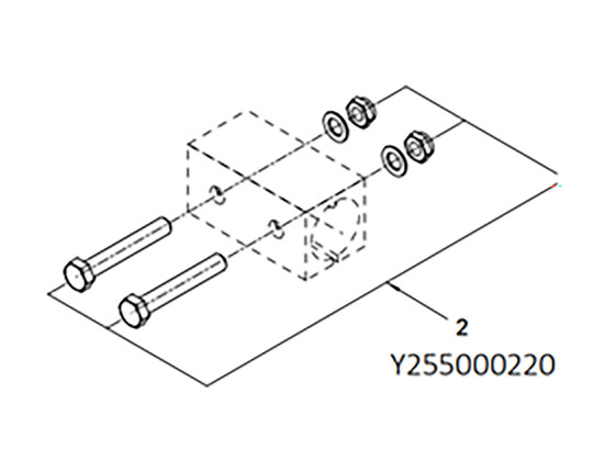 Boltsæt (2 stk) for GZU trækstang - Indeholder 2 bolte og møtr.       - Y255000220