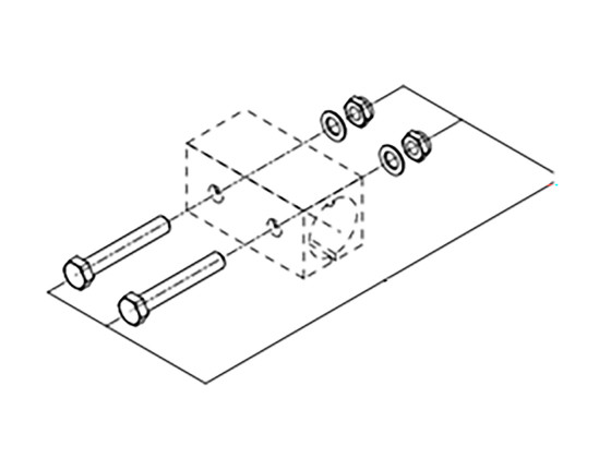 Boltsæt (2 stk) for GZU trækstang - Indeholder 2 bolte og møtr.       - Y255000220