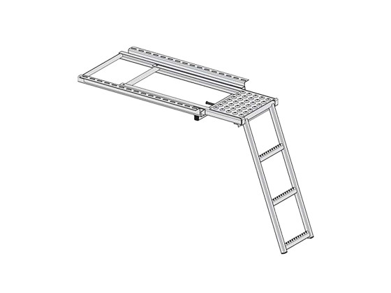 Stige med forlængelse og 3 trin, forzinket