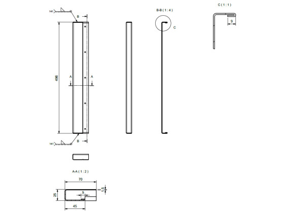 Avstandsstykke BevoBox 500x25