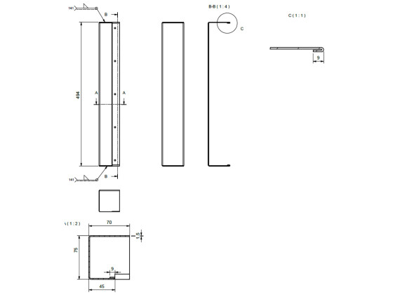 Afstandsstykke BevoBox 500x75
