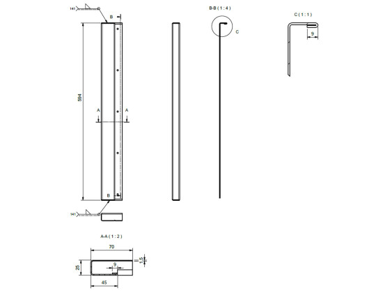 Afstandsstykke BevoBox 600x25