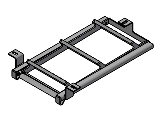 Uttrekkbar trapp med 3 trinn - Høyde sammenlagt 105mm - Trinnbredde: 296mm - Perforerte trinn m/ antiskli  - Varmgalvanisert
