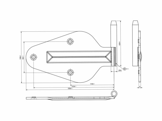Hængselplade m/tap højre Elzink - 2038