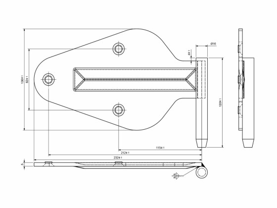 Hængselplade tophængt el-galv. V - 20386