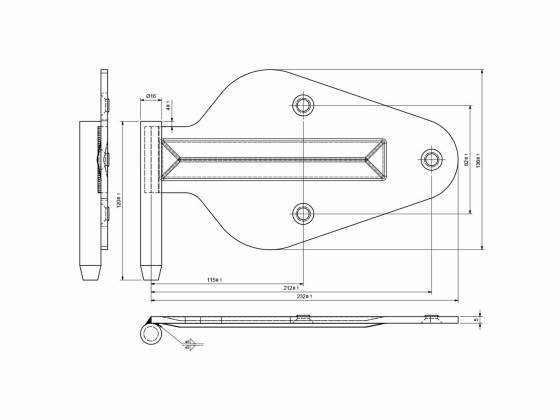 Hængselplade tophængt el-galv. H - 20387