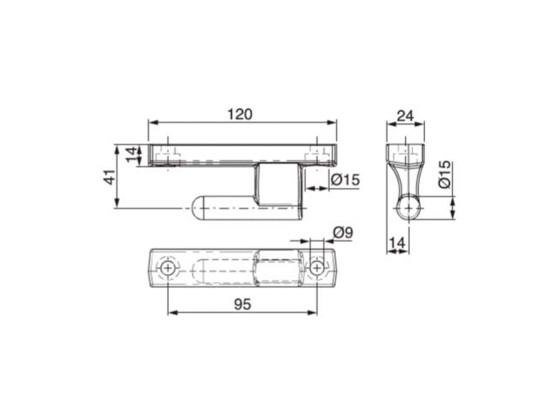 Overhængsel 25x120mm