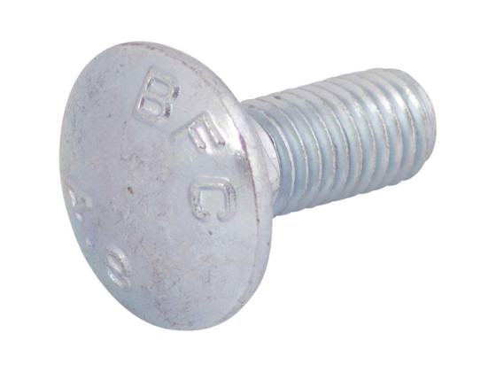 Bræddebolt m/møtrik el-zink M10x25mm - 4.6 FZB - DIN603/555 - 200 pr. æske - (AN 13910025)