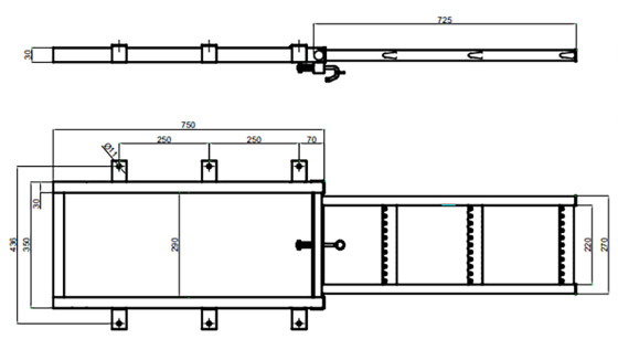 Udtræksstige 3 trin zink-galv - 33221
