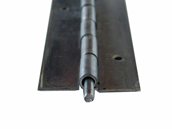 Pianohængsel rustfri 2x60x2500mm - Forborede huller - 6 mm aksel