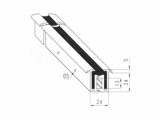 Poliall hængsel 4000x24mm - 2552