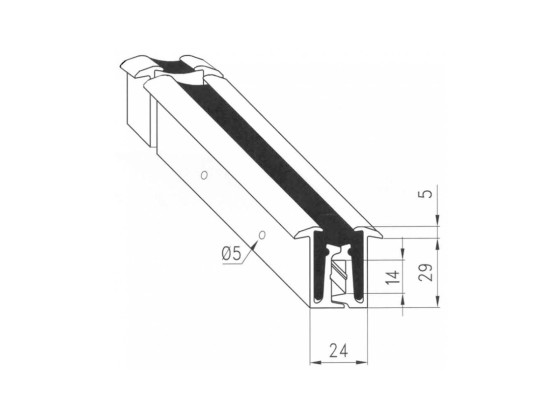 Poliall hængsel 2400x29mm - 2554