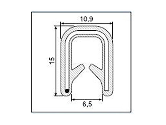 Klemprofil EPDM 15x5,5mm - 2569