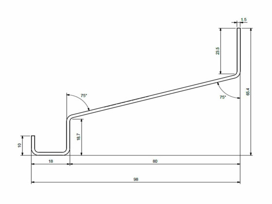 Vandnæse anod. 2,55m - A5403
