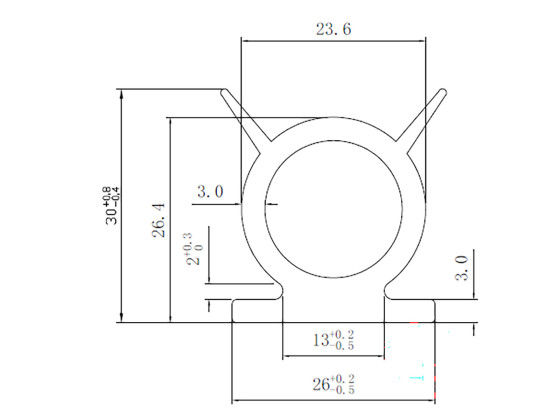 Gummiprofil med læber 25 meter