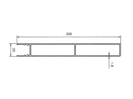 Overprofil  200mm 7500mm anod 20my - natur - B1000