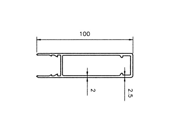 Overprofil 100mm 7.500mm anod - natur - B1002
