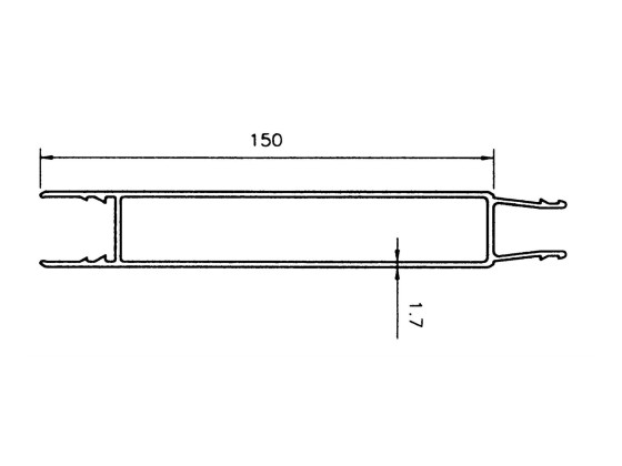 Mellemprofil 150 mm / 2,5 m - B101225