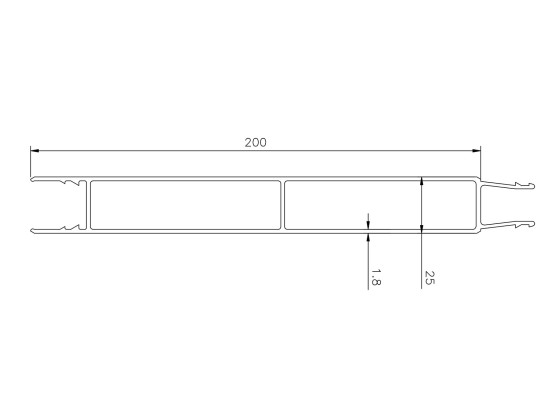 Mellemprofil 200mm 3.100mm rå - B1009
