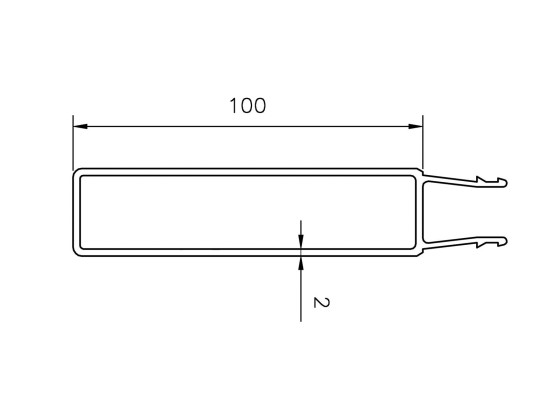 Underprofil 100mm 7500mm anod - natur - B1022