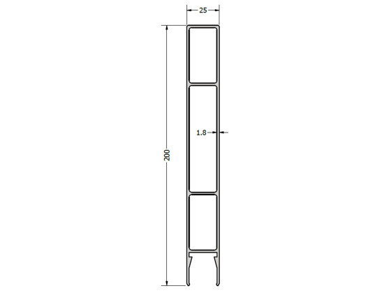 Overprofil 200x25mm, anod.