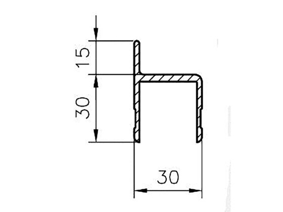 H-profil 6000mm anod - B1032