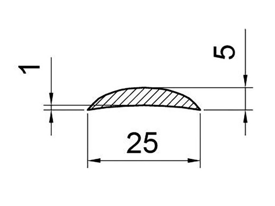 Anslagsprofil 25mm anod. 5m - A1550