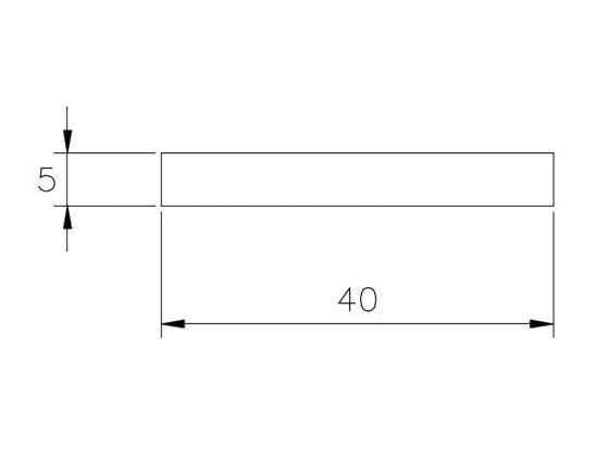 Fladaluminium 40x5x6000mm - A17081