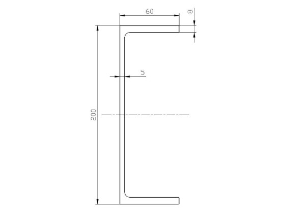 U-profil 60x200x60x6x5x6x4500mm