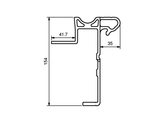 Ladkant 40mm - 9800mm Højre