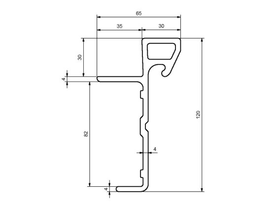 Ladkantprofil 30mm, 5.000mm, anod - EN AW 6005-T6 - Elox. natur 20my