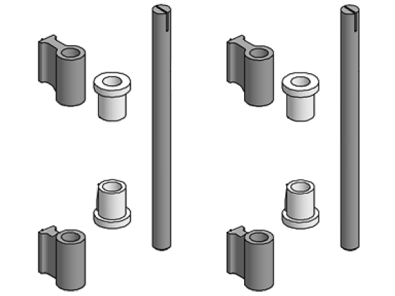 Hængsel, 2 sæt for bagdør, på-svejsning - P1000 - 1 stk 361030=1 pose med 2 sæt hængsler
