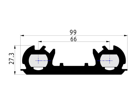 Hængsel led alu elokseret 95mm dobbel