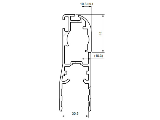 Dørprofil elox.30mm.6 hæ.3300/500mm