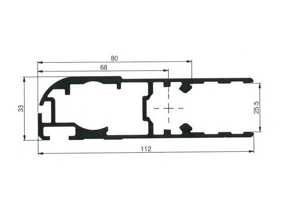 Dørprofil rå, f/gummi 5340mm, indv 25,5mm (hængsel)