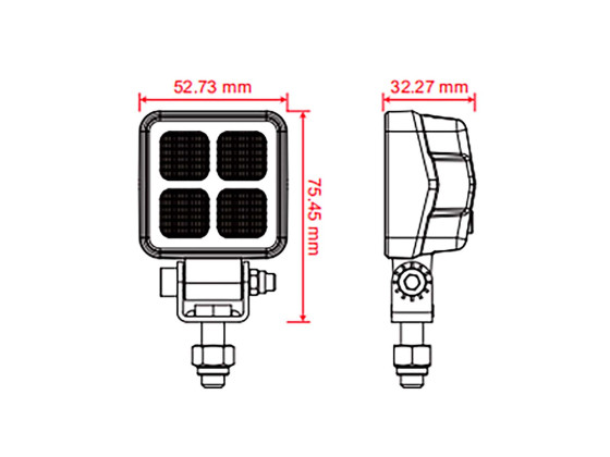 Arbejdslygte, Mini 10-30V  4LED 1040lumen flood - T10912