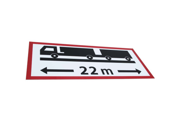 Refleks, 22m skilt, for modulvogntog - 1000x500x2mm, med mulighed for at ændre - længden, pakke med talstickers 440398