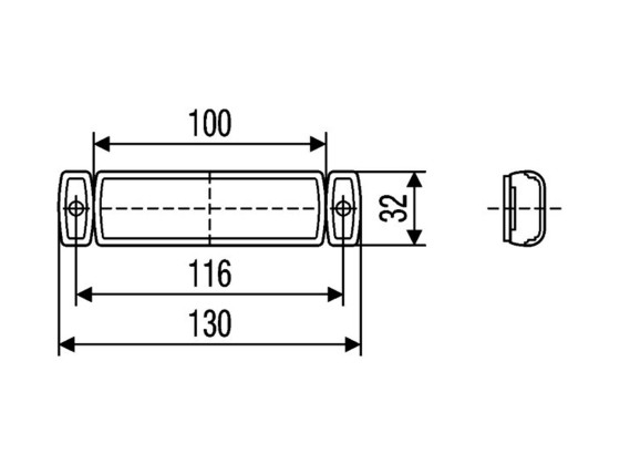 Markeringslygte 24V LED m/5000mm kabel ADR