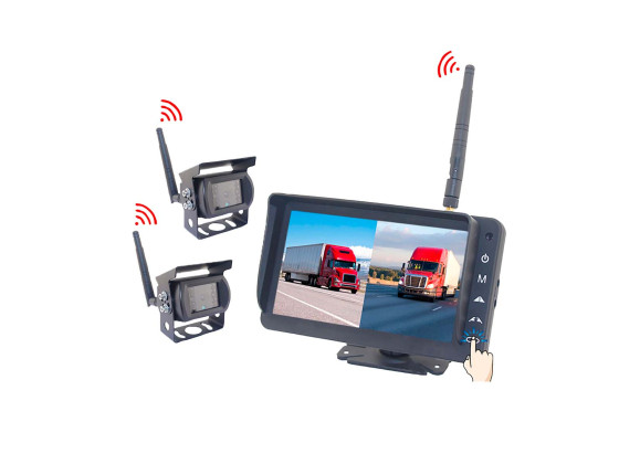 Bevocam 7" skjerm/2 kamera  AHD trådløs touchbetjening u/lukker - CM-718MDW-HD+AC-301MDW-HD