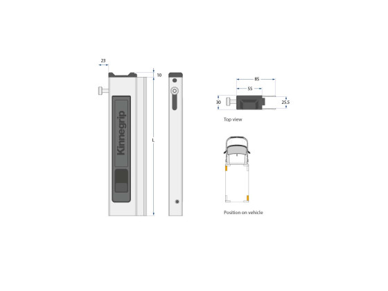 Stolpe T50, lås 400 mm. V­for/H­bag.