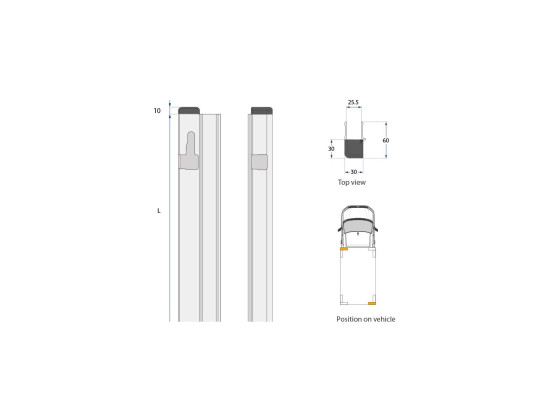 Stolpe T50, profil 400 mm. V­for/H­bag.