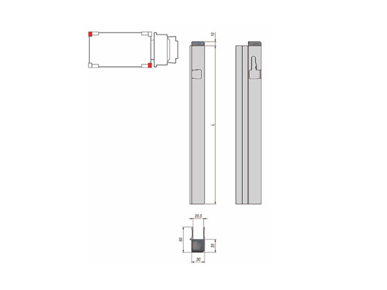 Stolpe T50, profil 400 mm. H­for/V­bag.