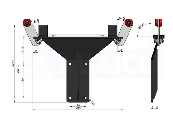 Topstykke stål for Mixliner/ type Edscha - 1002.003.1 / 29906