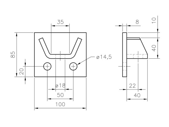 Konsol Scania 100x85mm galv - 3381