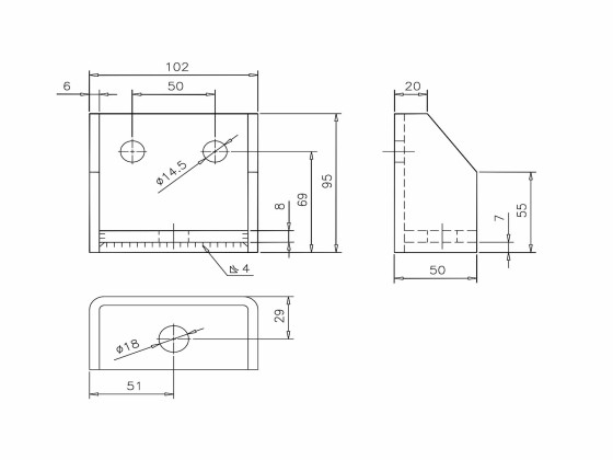 Konsol 102x95mm galv