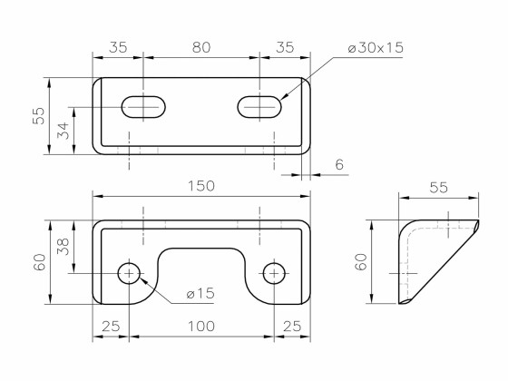 Konsol MAN 2000 150x55mm galv - 3354