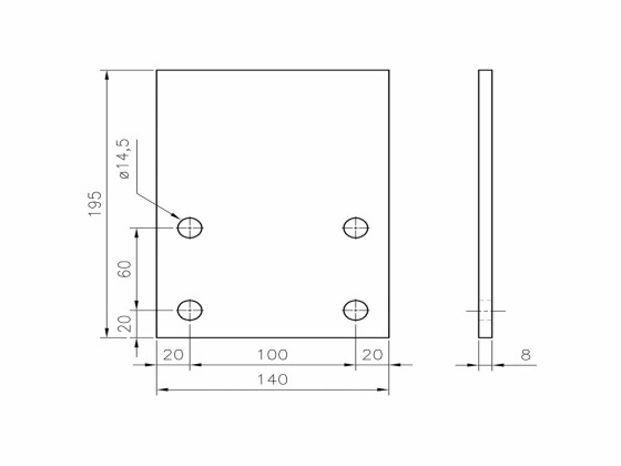 Konsolplade Scania/Volvo 140x195mm, gr. - 3015